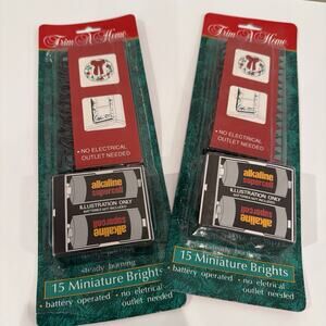 1 Set Of Vintage Trim A Tree Colored Battery Operated Miniature Christmas Lights